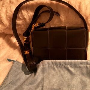 Tiffany & Fred Black Leather Shoulder Bag